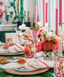 Kim Seybert Napkins Filament Napkin In White & Pink & Orange, Set Of 4