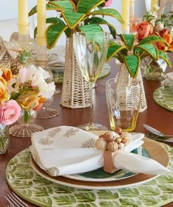 Kim Seybert Flora Napkin In White & Gold & Silver, Set Of 4 Napkins