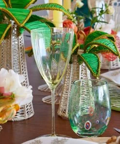 Kim Seybert Glassware Gala Tumbler In Green, Set Of 4