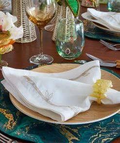 Kim Seybert Radiant Napkin Ring In Yellow, Set Of 4