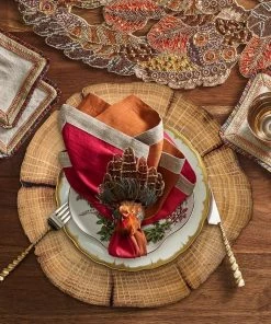 Kim Seybert Gobble Napkin Ring In Multi, Set Of 4 Napkin Rings