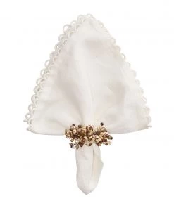 Kim Seybert Napkins Loop Edge Napkin In White, Set Of 4