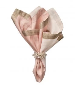 Kim Seybert Napkins Dip Dye Napkin In Blush & Gold, Set Of 4