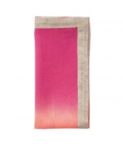 Kim Seybert Napkins Dip Dye Napkin In Fuchsia And Orange, Set Of 4
