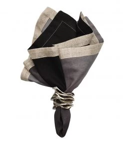 Kim Seybert Napkins Dip Dye Napkin In Gray & Black, Set Of 4