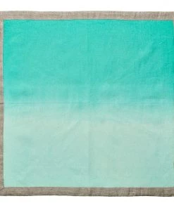 Kim Seybert Napkins Dip Dye Napkin In Mint & Silver, Set Of 4