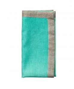 Kim Seybert Napkins Dip Dye Napkin In Mint & Silver, Set Of 4