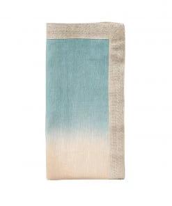 Kim Seybert Napkins Dip Dye Napkin In Natural & Seafoam, Set Of 4