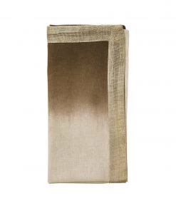 Kim Seybert Dip Dye Napkin In Natural, Brown & Gold, Set Of 4 Napkins