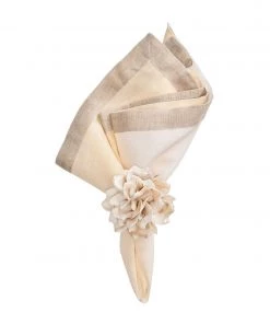Kim Seybert Napkins Dip Dye Napkin In White & Beige, Set Of 4