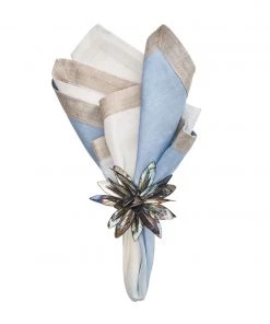 Kim Seybert Dip Dye Napkin In White & Periwinkle, Set Of 4 Napkins