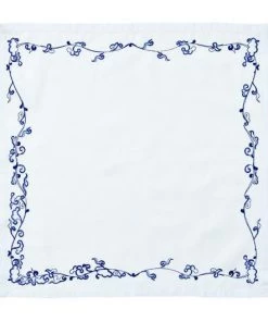 Kim Seybert Napkins Ming Border Napkin In White & Navy, Set Of 4
