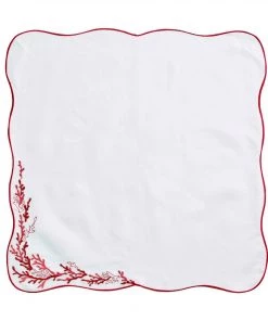 Kim Seybert Reef Napkin In White, Coral & Gold, Set Of 4