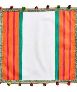 Kim Seybert Jaipur Napkin In White & Multi, Set Of 4