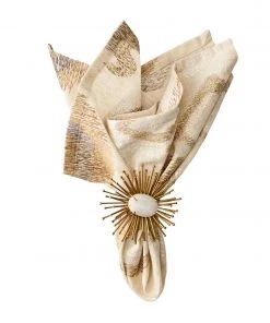Kim Seybert Marrakech Napkin In Natural, Ivory & Gold, Set Of 4