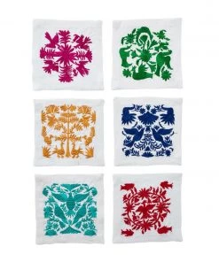 Kim Seybert Otomi Cocktail Napkins In Multi, Set Of 6 In A Gift Box