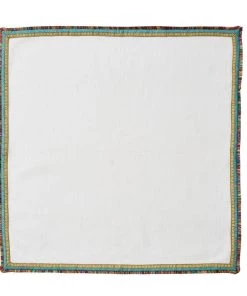 Kim Seybert Spectrum Napkin In White & Multi, Set Of 4 Napkins
