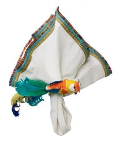 Kim Seybert Spectrum Napkin In White & Multi, Set Of 4 Napkins