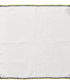 Kim Seybert Knotted Edge Napkin In White, Blue & Yellow, Set Of 4 Napkins