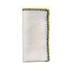 Kim Seybert Knotted Edge Napkin In White, Blue & Yellow, Set Of 4 Napkins