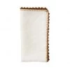 Kim Seybert Knotted Edge Napkin In White, Natural & Brown, Set Of 4 Napkins