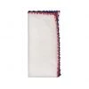 Kim Seybert Napkins Knotted Edge Napkin In White, Navy & Red, Set Of 4
