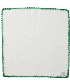 Kim Seybert Napkins Knotted Edge Napkin In White, Turquoise & Green, Set Of 4