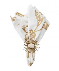 Kim Seybert Wisteria Napkin In White & Natural, Set Of 4 Napkins