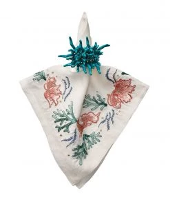 Kim Seybert Isle Napkin In White & Multi, Set Of 4 Napkins