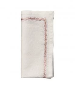 Kim Seybert Jardin Napkin In White & Blush, Set Of 4