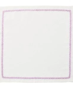 Kim Seybert Jardin Napkin In White & Lilac, Set Of 4 Napkins