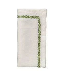 Kim Seybert Napkins Jardin Napkin In White & Green, Set Of 4