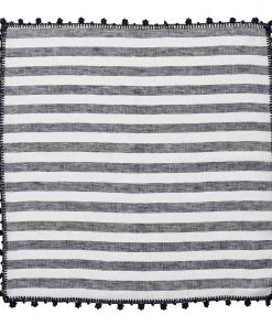 Kim Seybert Napkins Linea Napkin In White & Navy, Set Of 4