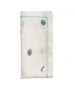 Kim Seybert Napkins Bohemia Napkin In White & Seafoam, Set Of 4