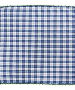 Kim Seybert Napkins Check Napkin In White, Blue, & Green, Set Of 4