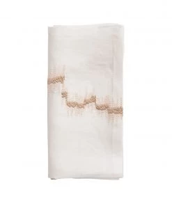 Kim Seybert Brushstroke Napkin In White & Natural, Set Of 4 Napkins