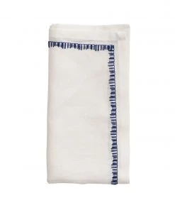 Kim Seybert Filament Napkin In White & Navy, Set Of 4