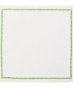 Kim Seybert Filament Napkin In White & Yellow & Green, Set Of 4