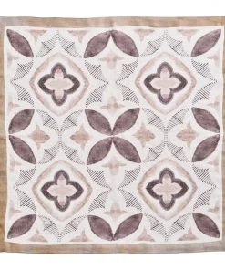 Kim Seybert Valencia Napkin In White & Brown, Set Of 4