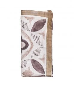Kim Seybert Valencia Napkin In White & Brown, Set Of 4