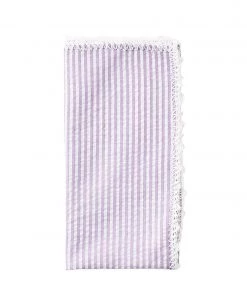 Kim Seybert Seersucker Napkin In Lilac & White, Set Of 4 Napkins