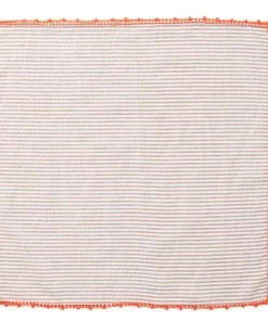 Kim Seybert Seersucker Napkin In Natural & Orange, Set Of 4 Napkins