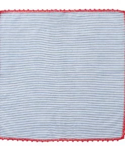 Kim Seybert Seersucker Napkin In Navy & Red, Set Of 4 Napkins