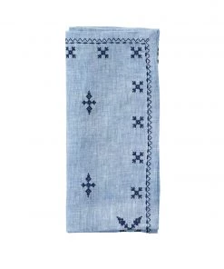 Kim Seybert Fez Napkin In Periwinkle & Navy, Set Of 4