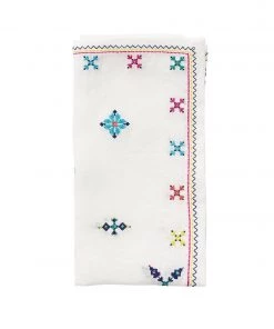 Kim Seybert Napkins Fez Napkin In White & Multi, Set Of 4