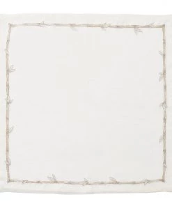 Kim Seybert Bamboo Napkin In White & Gold & Silver, Set Of 4