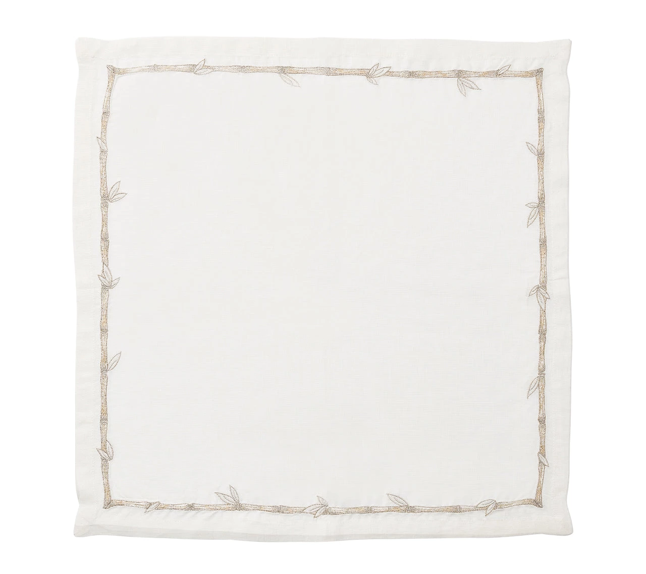 Kim Seybert Bamboo Napkin In White & Gold & Silver, Set Of 4