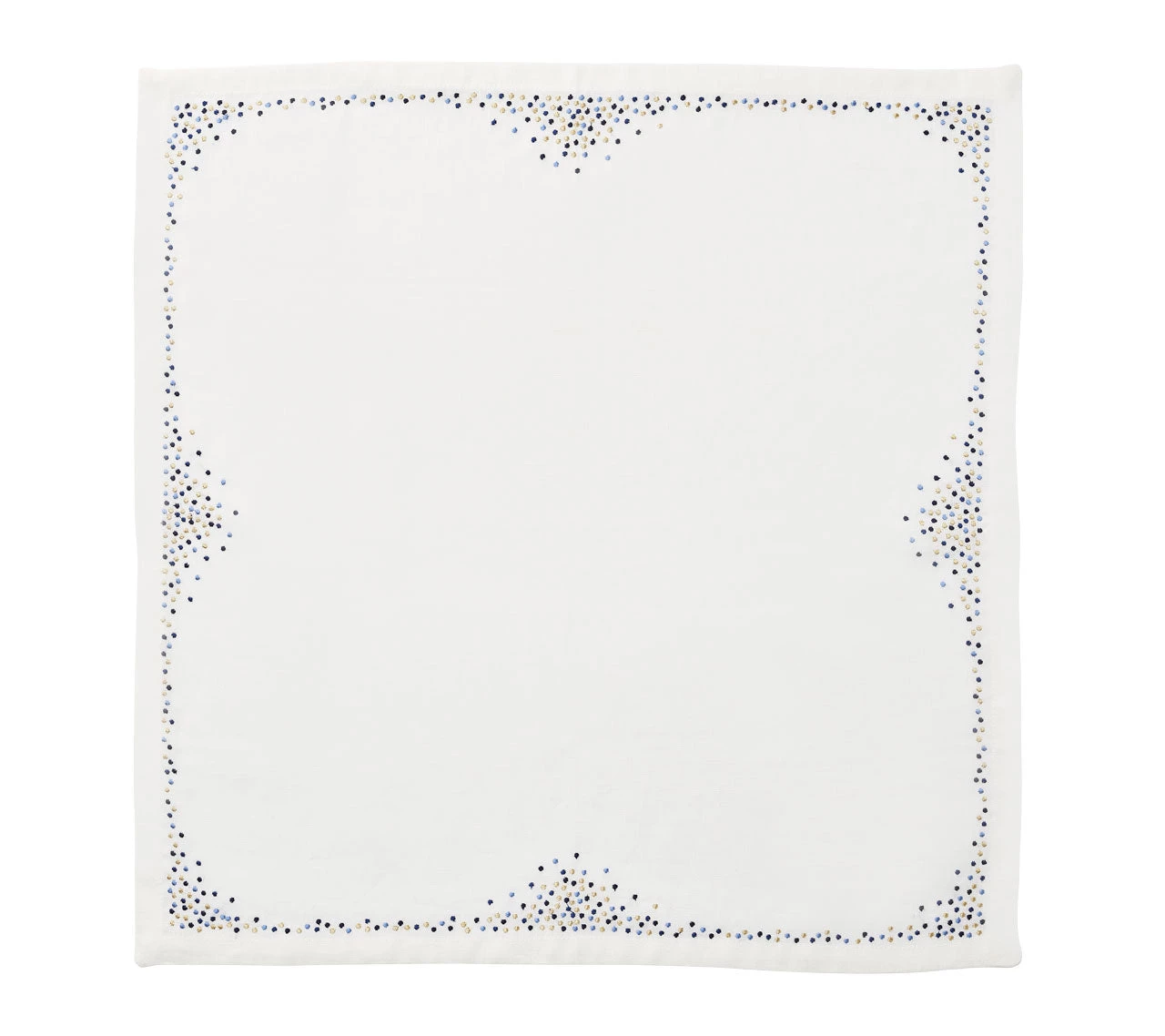 Kim Seybert Pin Dot Napkin In White & Navy, Set Of 4