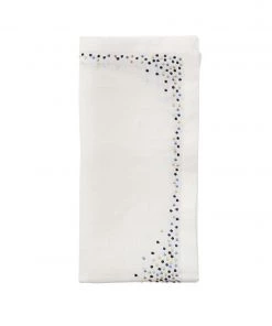 Kim Seybert Pin Dot Napkin In White & Navy, Set Of 4