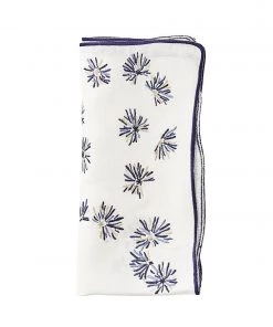 Kim Seybert Flora Napkin In White & Navy, Set Of 4